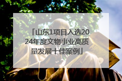山东1项目入选2024年度文物事业高质量发展十佳案例